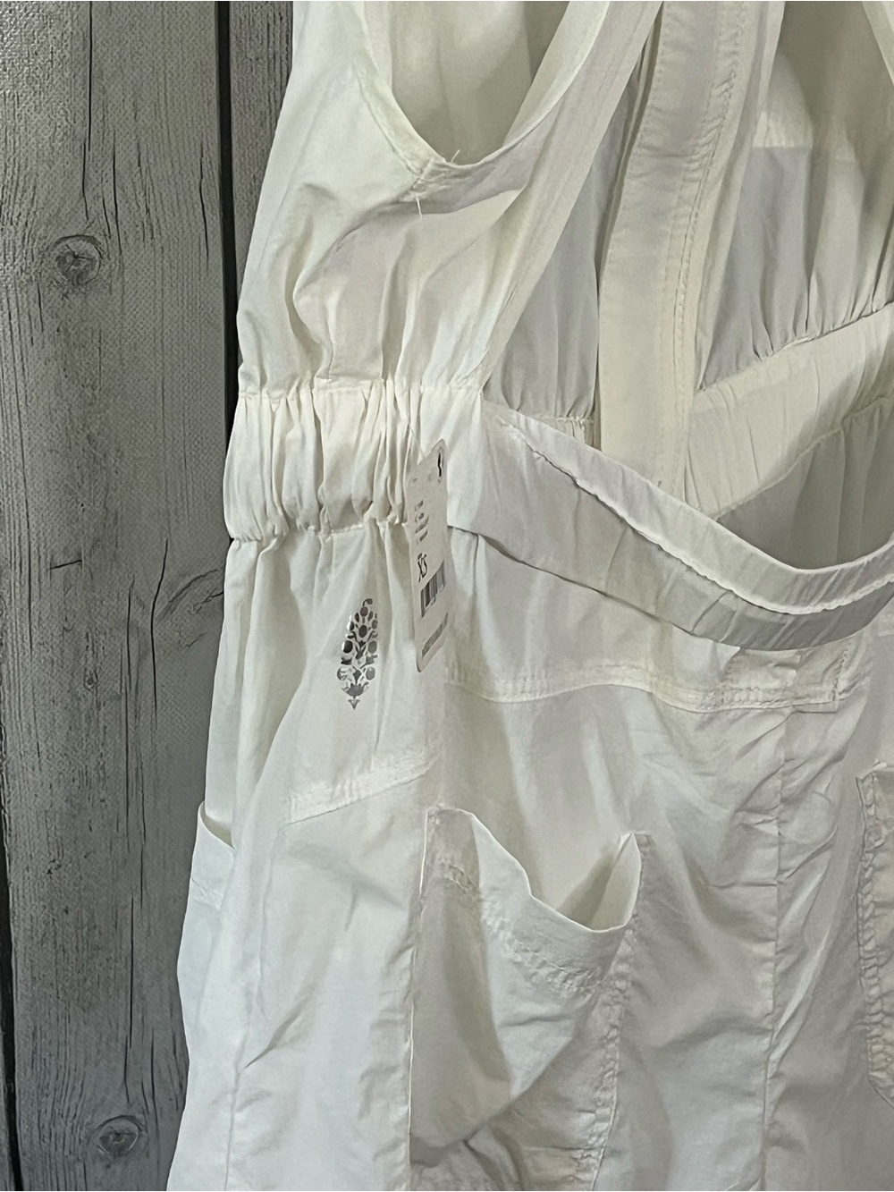 NWT FP Movement Free People Noiseless Back On Trek Romper White utility - Picture 10 of 11